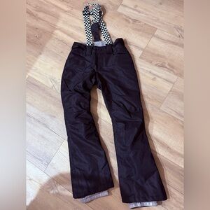 Black Snow Pants with Checkered Suspenders